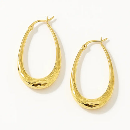 Elena Guldpläterade Ovala Hoops i 925 Sterling Silver - Öronhängen